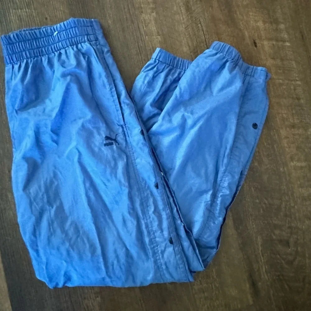 Puma Men's Light Blue Snap-Button Jogger Pants - Picture 5 of 8